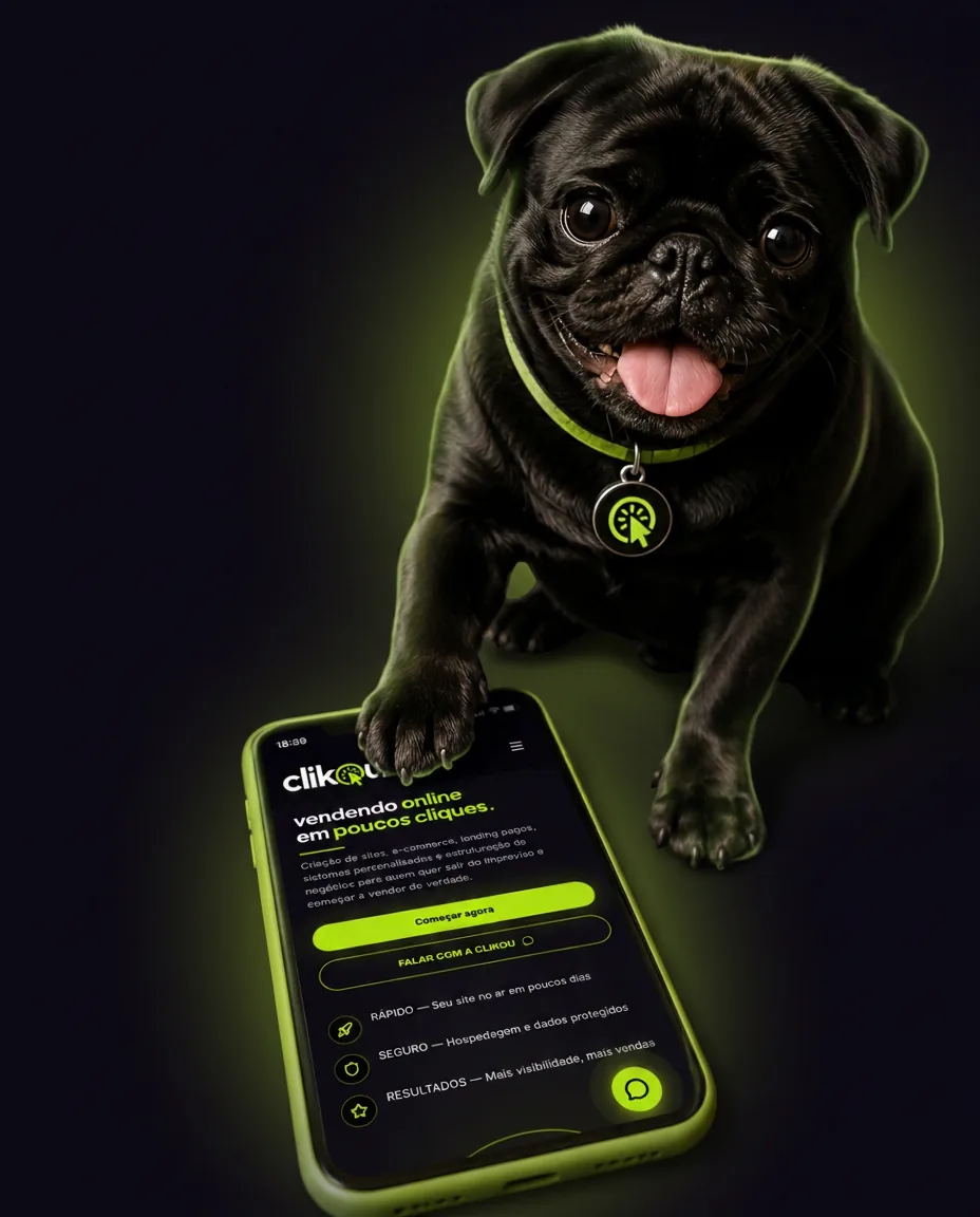 Clikou — cachorro com celular